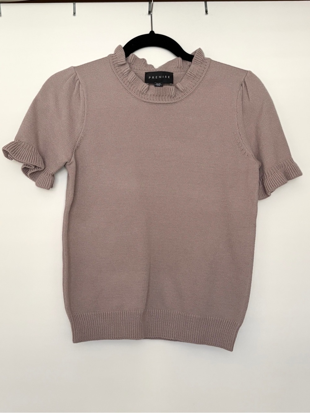 Premise Blush Pink Ruffle Sleeve Knit Top Size Small
